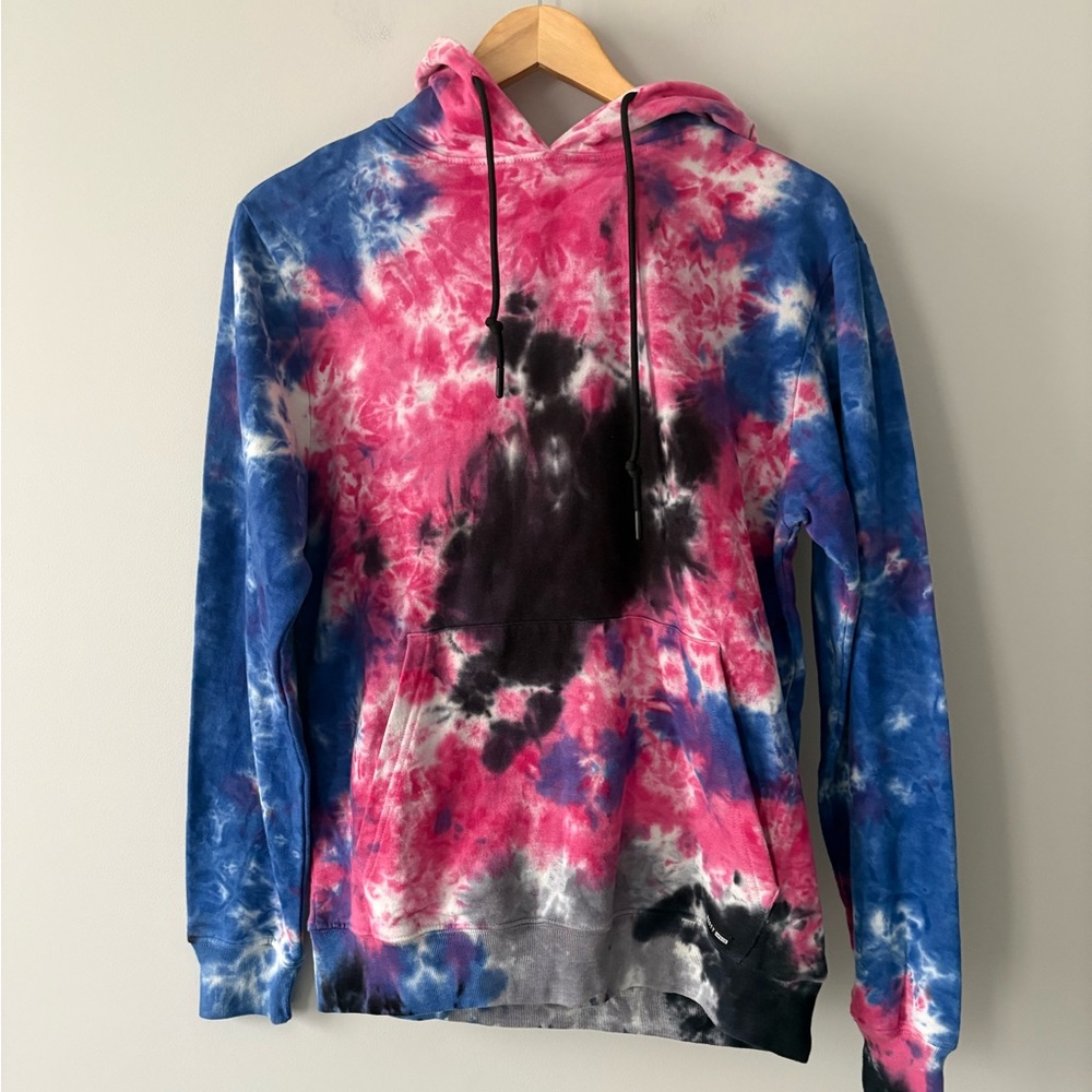 Unisex Westy Tie-Dye Rave Festival Hoodie in Pink Blue and Black